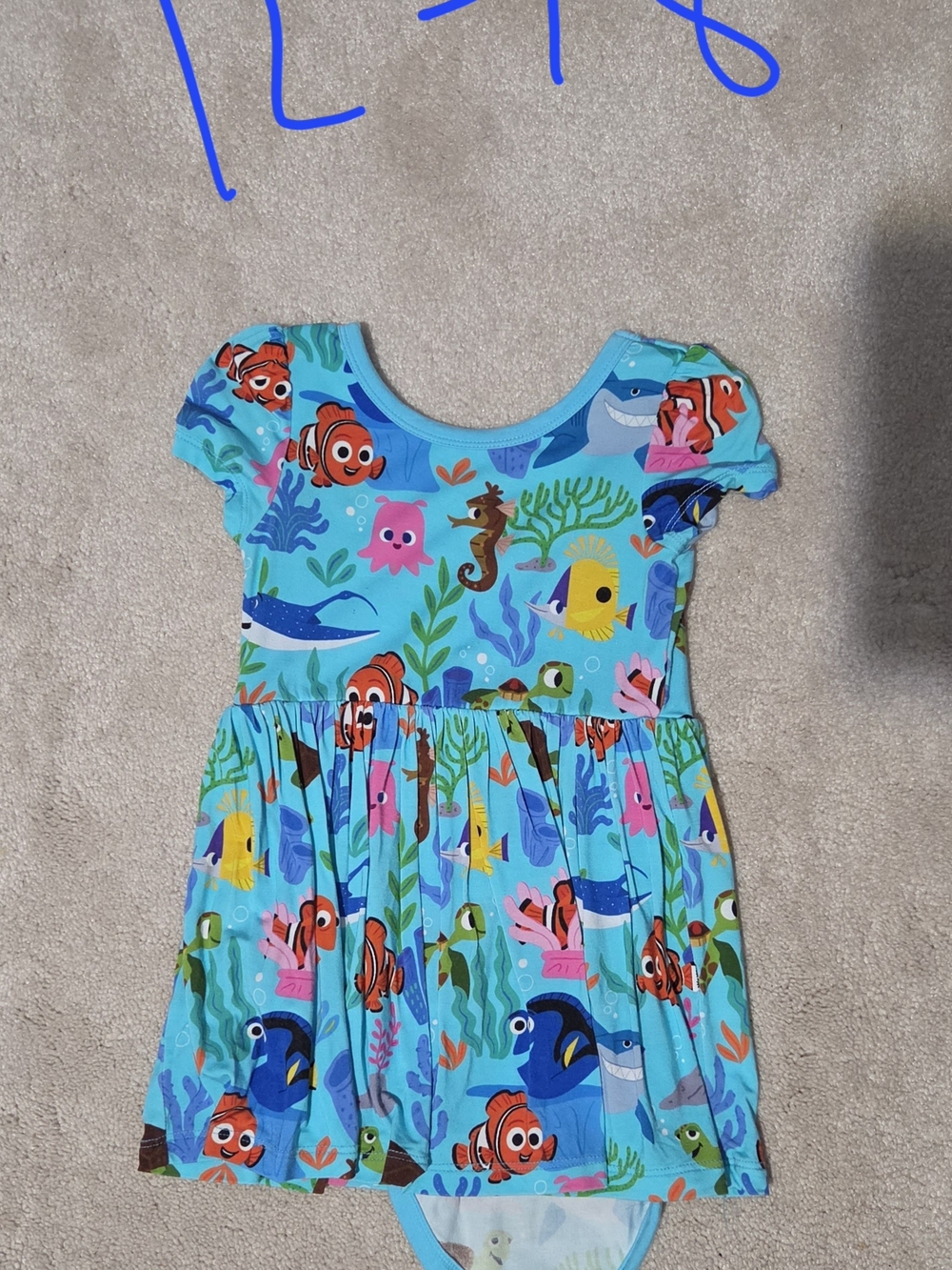Little Sleepies Teal Blue Underwater Character Dress